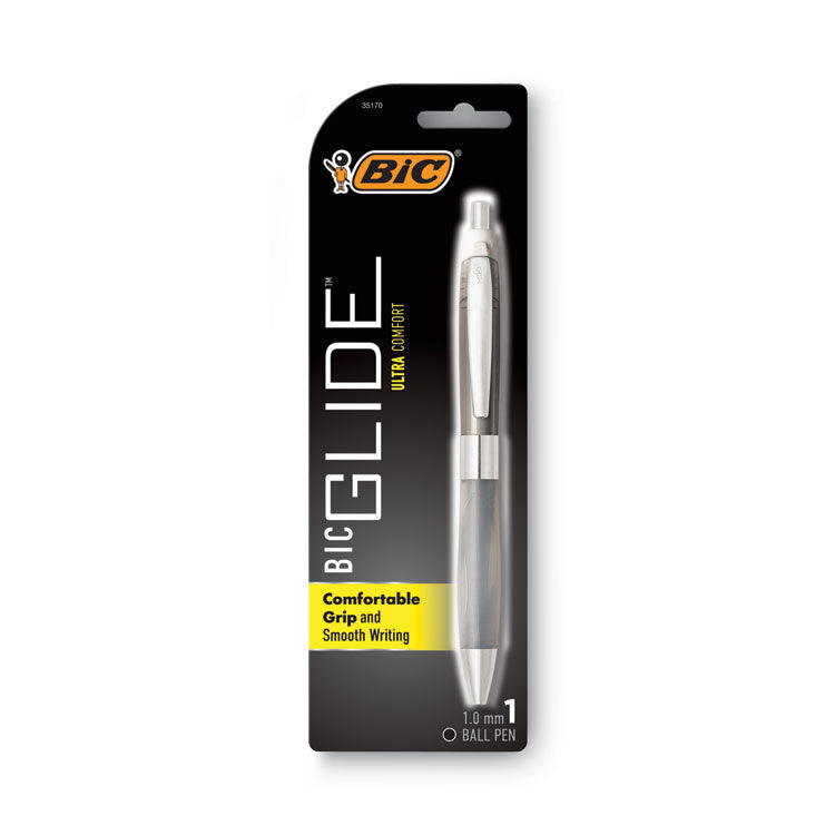 GLIDE Ultra Comfort Ballpoint Pen, Retractable, Medium 1 mm, Black Ink Colors, Randomly Assorted Barrel Colors