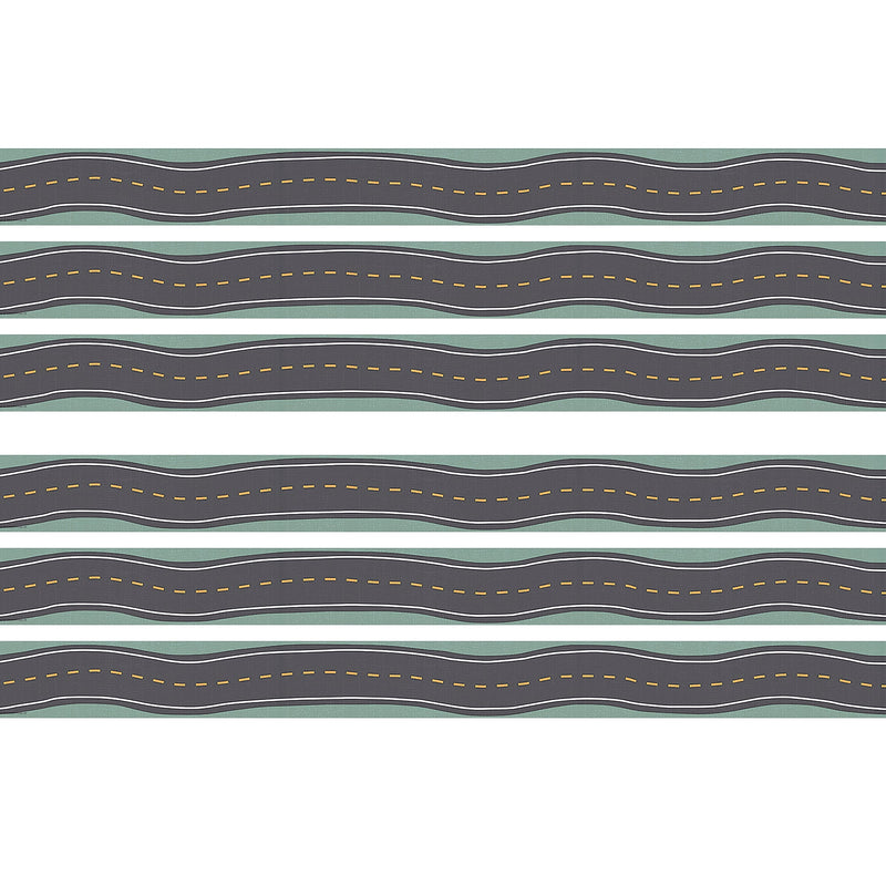 Teacher Created Resources Straight Border Trim, 3" x 2.92', Road Trip, 12/Pack, 6 Packs/Bundle (TCR9241-6)