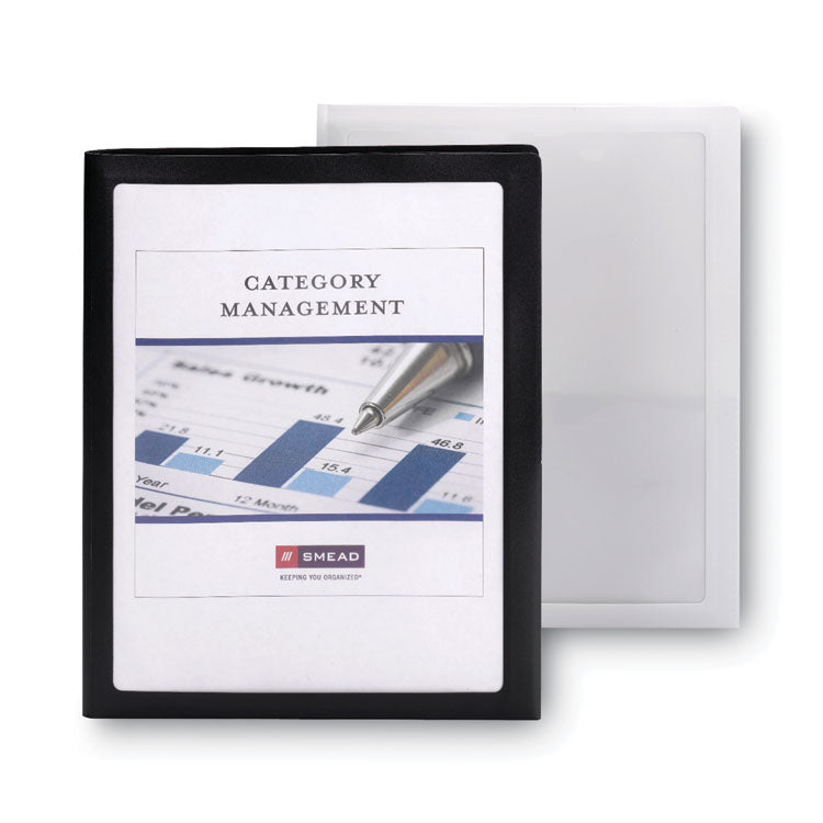 Frame View Poly Two-Pocket Folder, 100-Sheet Capacity, 11 X 8.5, Clear/black, 5/pack