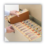 Recycled Top Tab File Pockets, 3.5" Expansion, Letter Size, Redrope, 25/Box