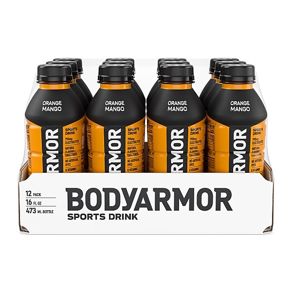 BodyArmor SuperDrink Orange Mango Sports Drink, 16 oz. Bottle, 12/Pack (100002-1.4)