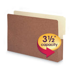 Redrope Drop-Front End Tab File Pockets, 3.5" Expansion, Legal Size, Redrope, 10/box