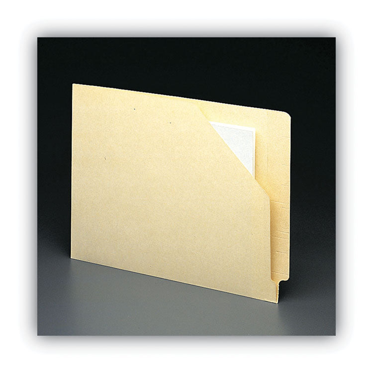 End Tab Jackets With Reinforced Tabs, Straight Tab, Letter Size, 11-Pt Manila, 100/box