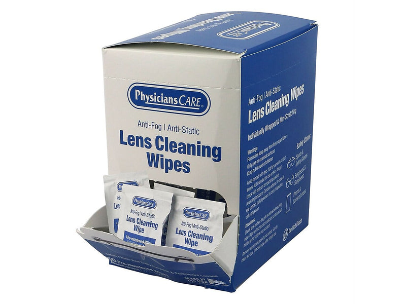 PhysiciansCare Lens Cleaning Wipe, 5" x 7", 50/Box (91294)