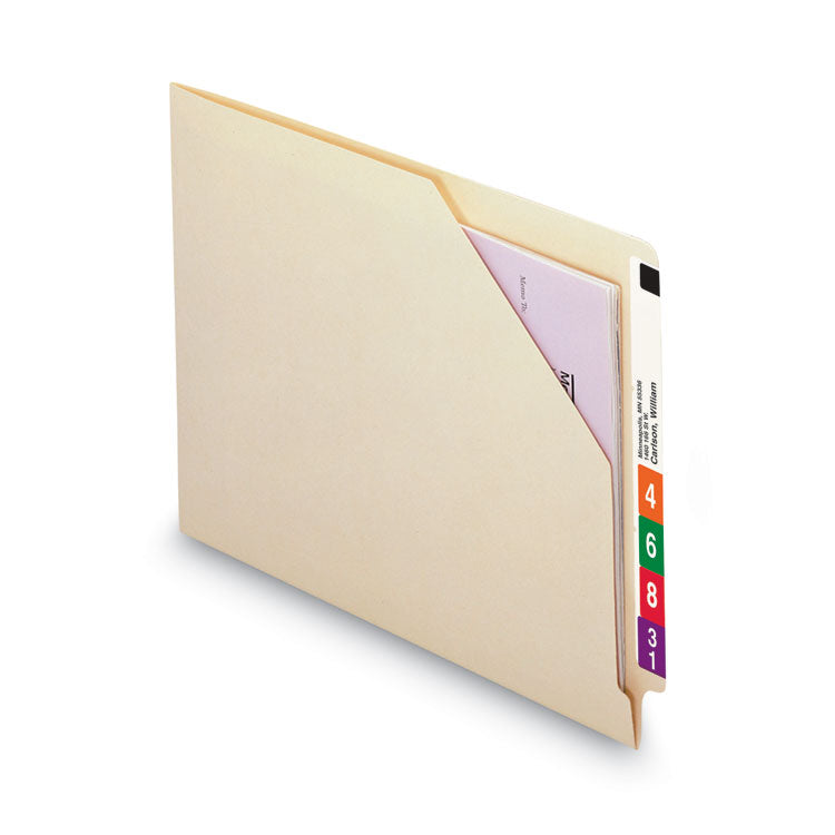 End Tab Jackets With Reinforced Tabs, Straight Tab, Letter Size, 11-Pt Manila, 100/box