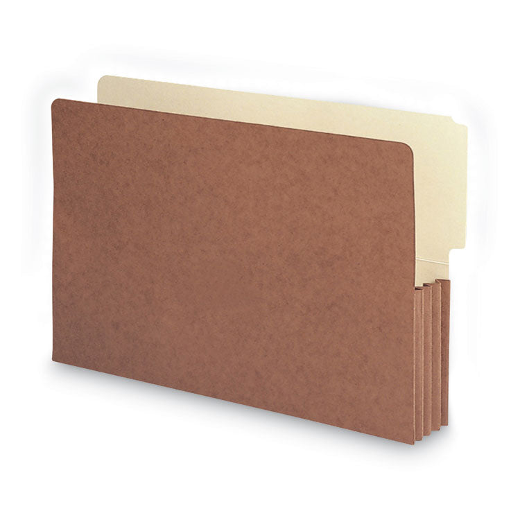Redrope Drop-Front End Tab File Pockets, 3.5" Expansion, Legal Size, Redrope, 10/box