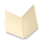 Heavyweight Manila End Tab Pocket Folders, Interior Front Panel Pocket, Straight Tabs, Letter Size, 11-pt Manila, 50/Box