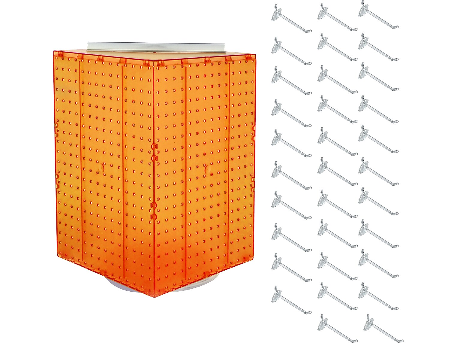 Azar 21" x 14" Pegboard 4-Sided Revolving Counter Display, Orange, Each (701414-ORG-4C32)