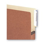 Redrope Drop-Front End Tab File Pockets, 3.5" Expansion, Letter Size, Redrope, 10/box