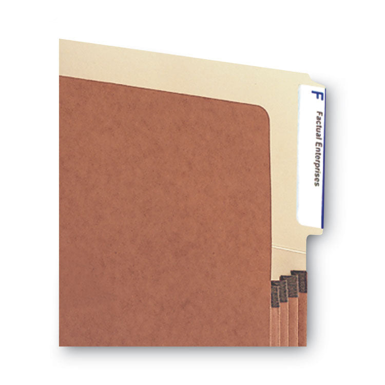 Redrope Drop-Front End Tab File Pockets, 3.5" Expansion, Letter Size, Redrope, 10/box