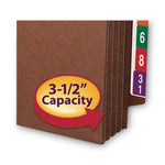 Heavy-Duty Redrope End Tab Tuff Pockets, 3.5" Expansion, Legal Size, Redrope, 10/box