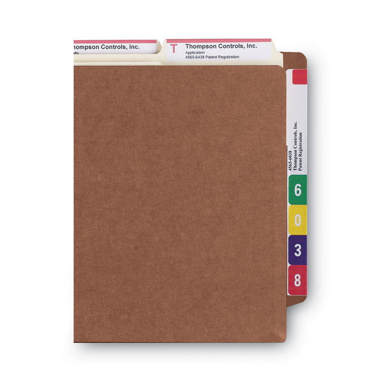 Heavy-Duty Redrope End Tab Tuff Pockets, 3.5" Expansion, Letter Size, Redrope, 10/box