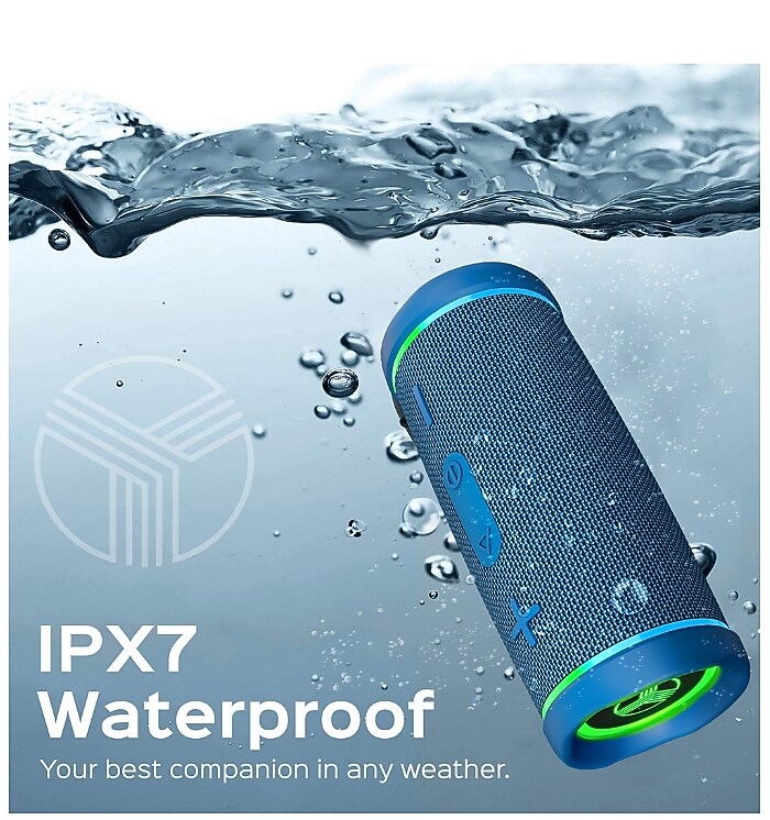 Treblab HD77 Premium Bluetooth Portable Speaker, Waterproof, Blue (HD77BL)