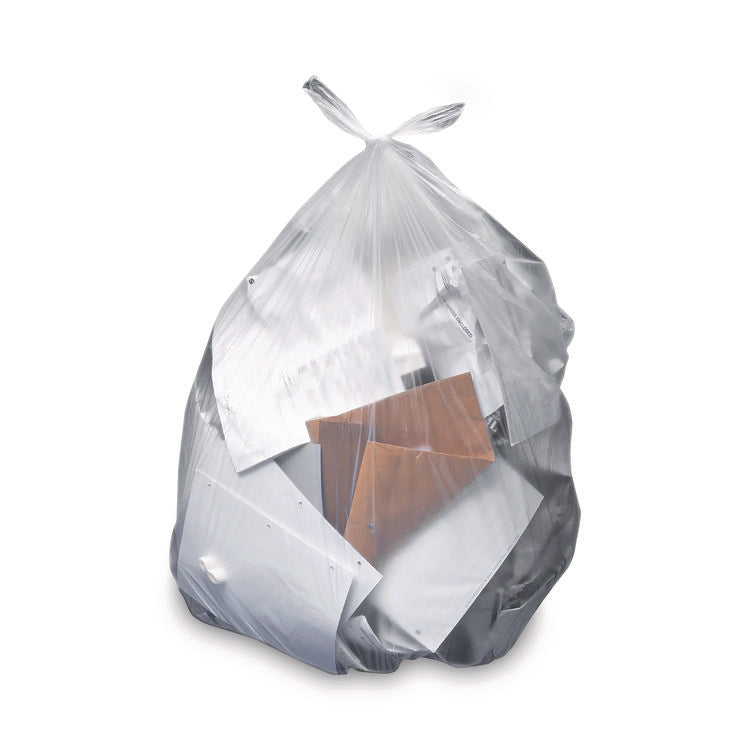 Linear Low-Density Can Liners, 60 gal, 2 mil, 36" x 58", Clear, Flat Pack, 100/Carton