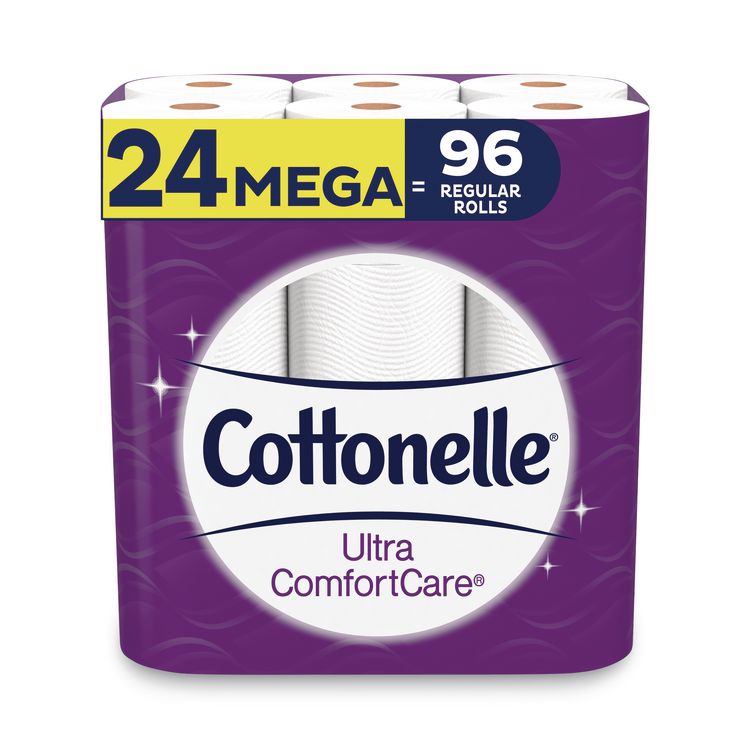 Ultra Comfortcare Toilet Paper, Soft Tissue, Mega Rolls, Septic Safe, 2-Ply, White, 284 Sheets/roll, 24 Rolls/pack