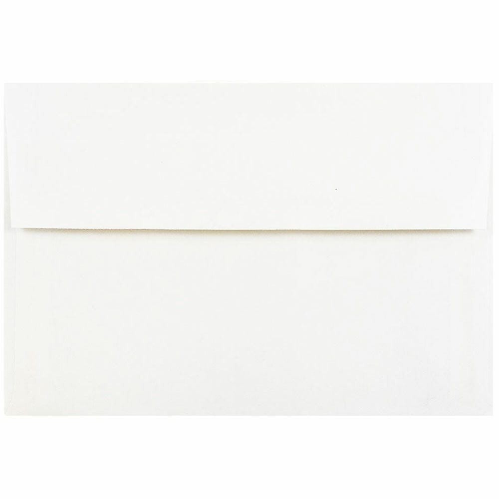 JAM Paper A8 Booklet Envelope, 5 1/2" x 8 1/8", White with Gold Foil, 100/Pack (3243664d)