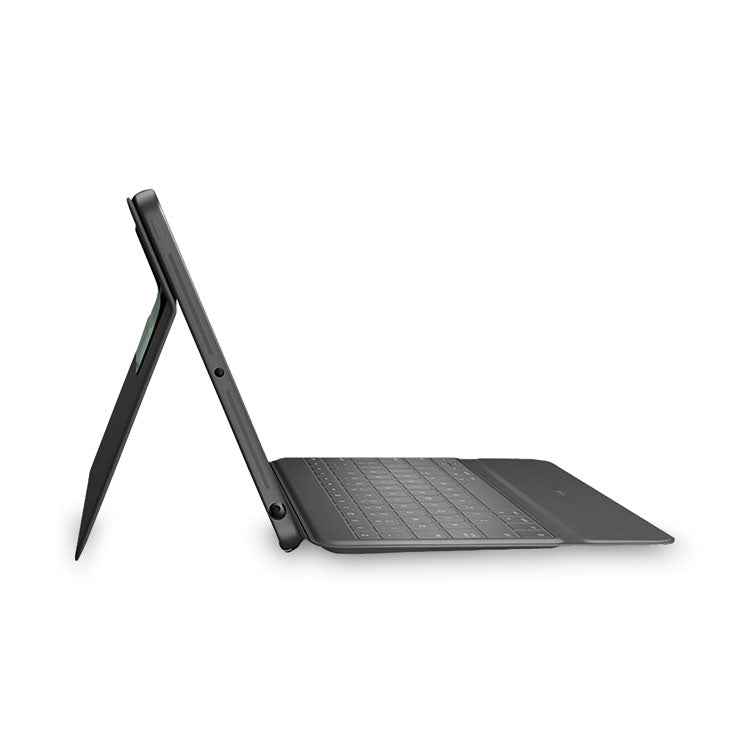 Rugged Folio Keyboard Case for iPad 7th/8th Gen, Gray