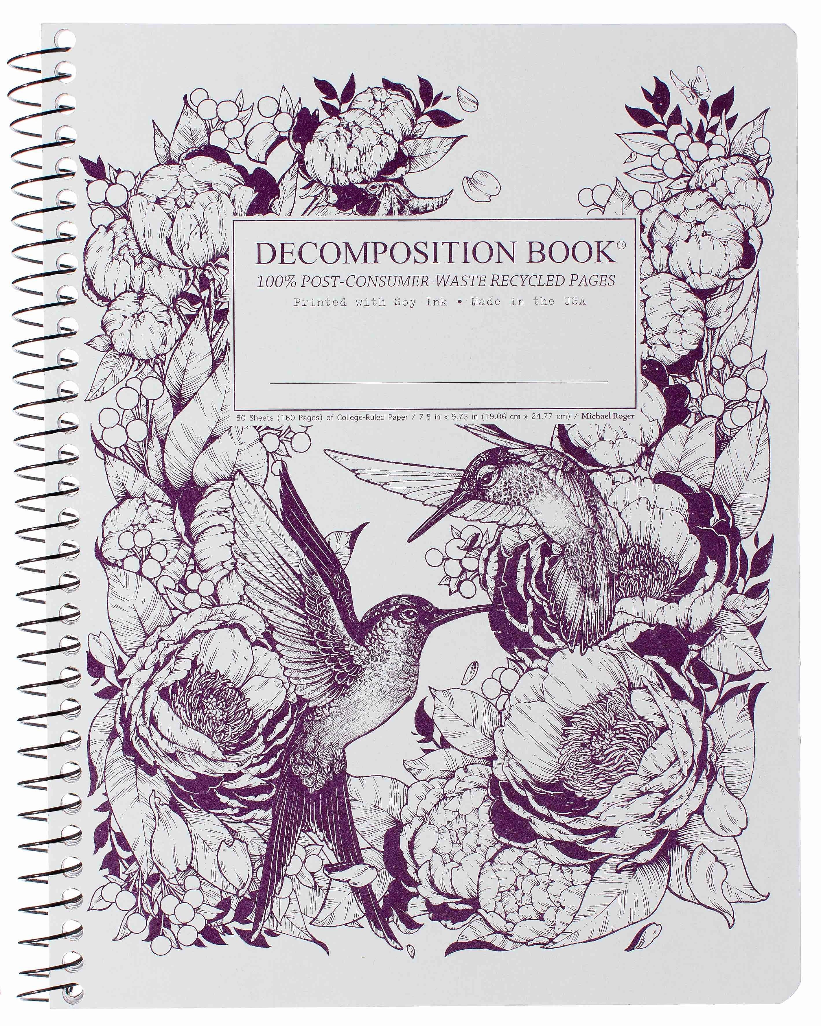 Decomposition Hummingbirds 1-Subject Notebooks, College Ruled, 80 Sheets, Multicolored (16904)