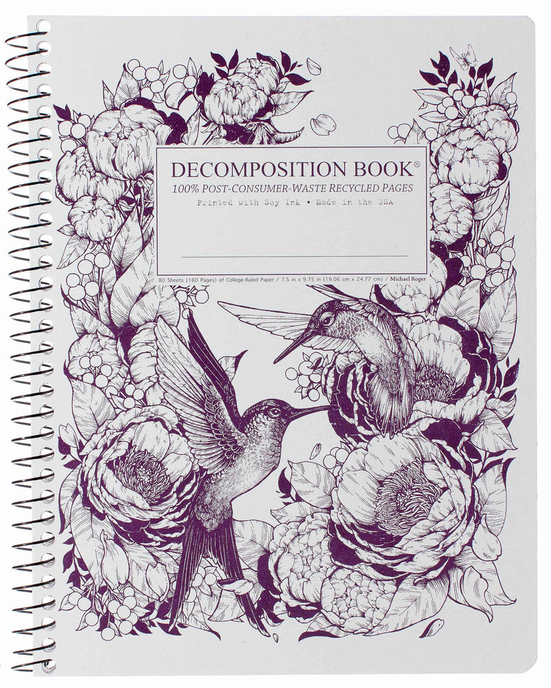 Decomposition Hummingbirds 1-Subject Notebooks, College Ruled, 80 Sheets, Multicolored (16904)