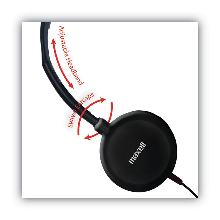 HP200 Headphone with Microphone, 6 ft Cord, Black