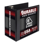 Samsill Titan Heavy Duty 6" View Binder, D-Ring, Made in USA, Black (SAM16420)