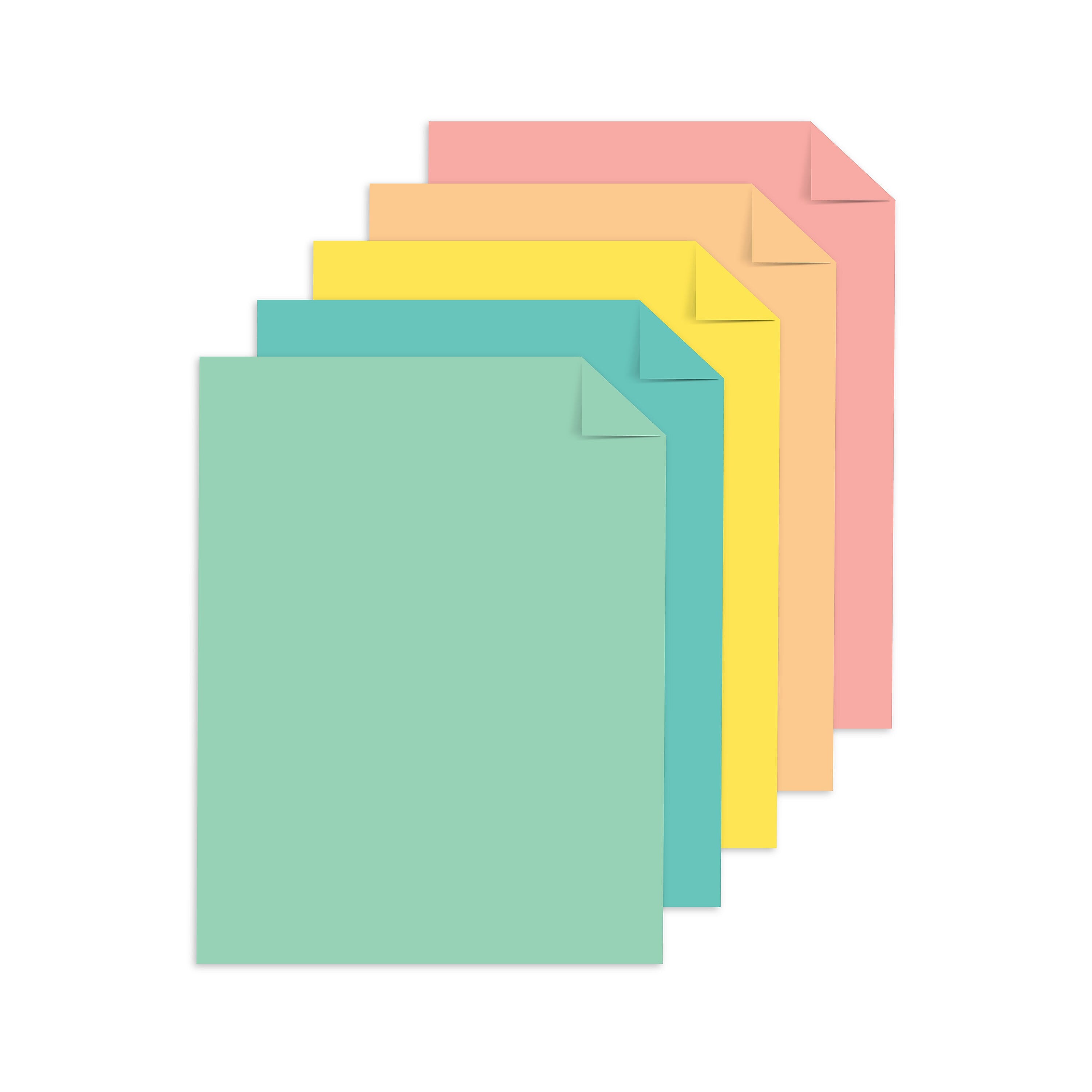 Astrobrights Punchy Pastels 65 lb. Cardstock Paper, 8.5" x 11", Punchy Pastel Assortment, 100 Sheets/Pack (91786)