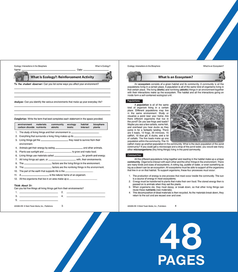 Carson Dellosa Mark Twain Workbook Ecology Workbook