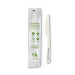 TPLA Compostable Cutlery, Knife, Plastic, White, 750/Carton