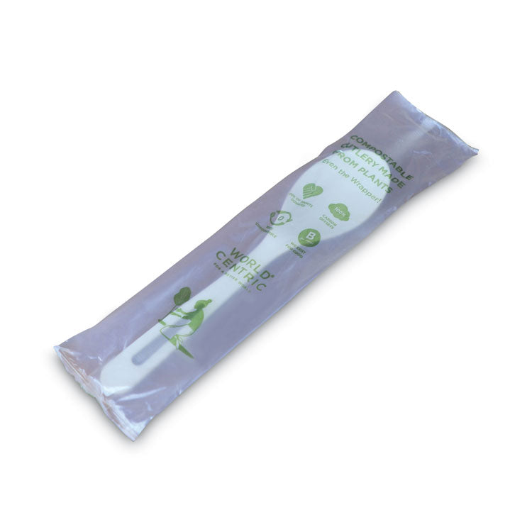 TPLA Compostable Cutlery, Spoon, Plastic, White, 750/Carton