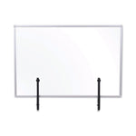 Protector Series Glass Aluminum Desktop Divider, 47.2 X 0.16 X 35.4, Clear