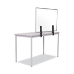 Protector Series Glass Aluminum Desktop Divider, 40.9 X 0.16 X 27.6, Clear