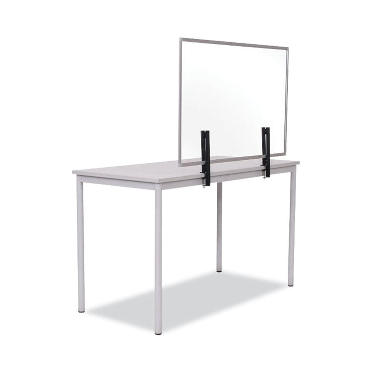 Protector Series Glass Aluminum Desktop Divider, 40.9 X 0.16 X 27.6, Clear