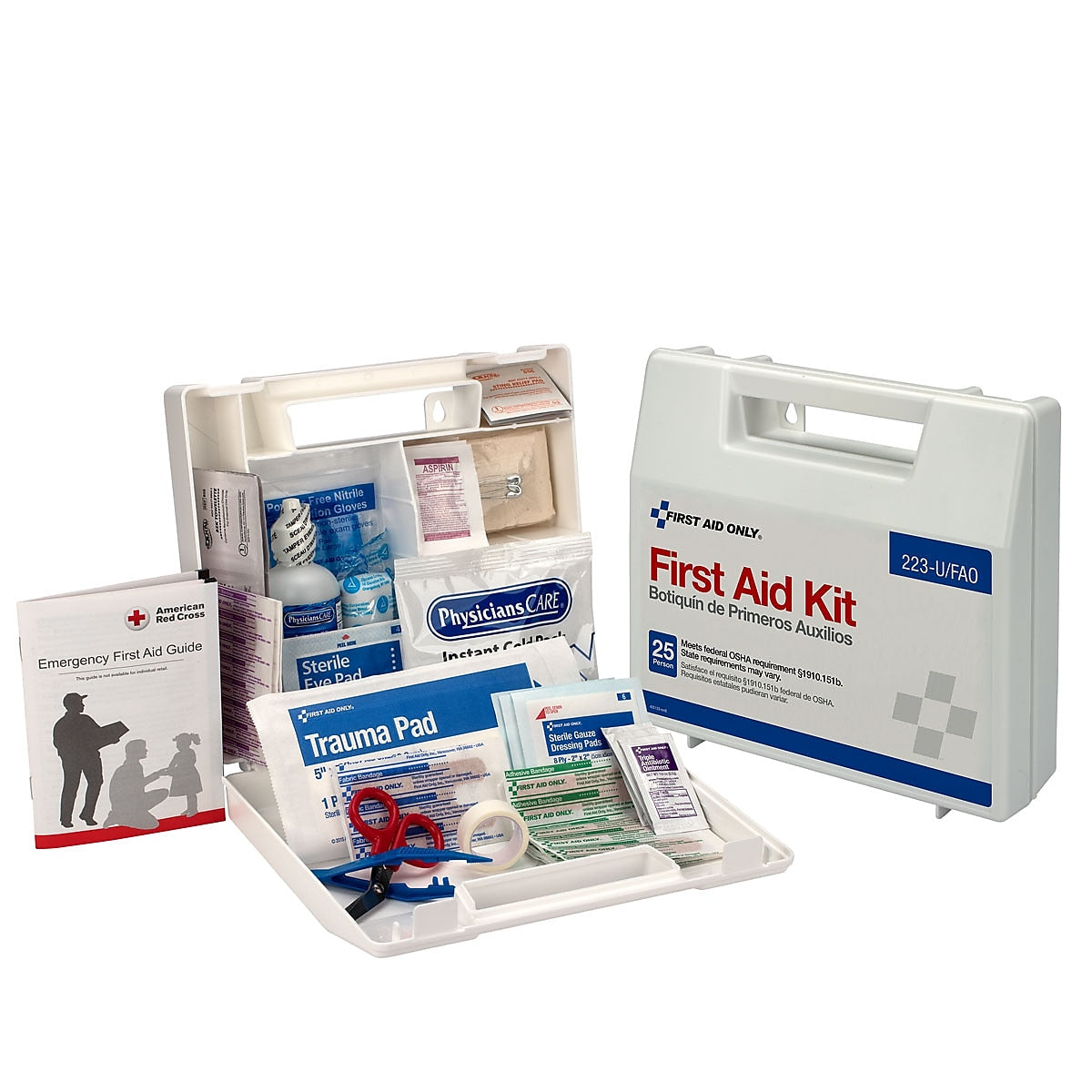 First Aid Only Office Plastic First Aid Kit, 25 People, 106 Pieces (223-U/FAO)
