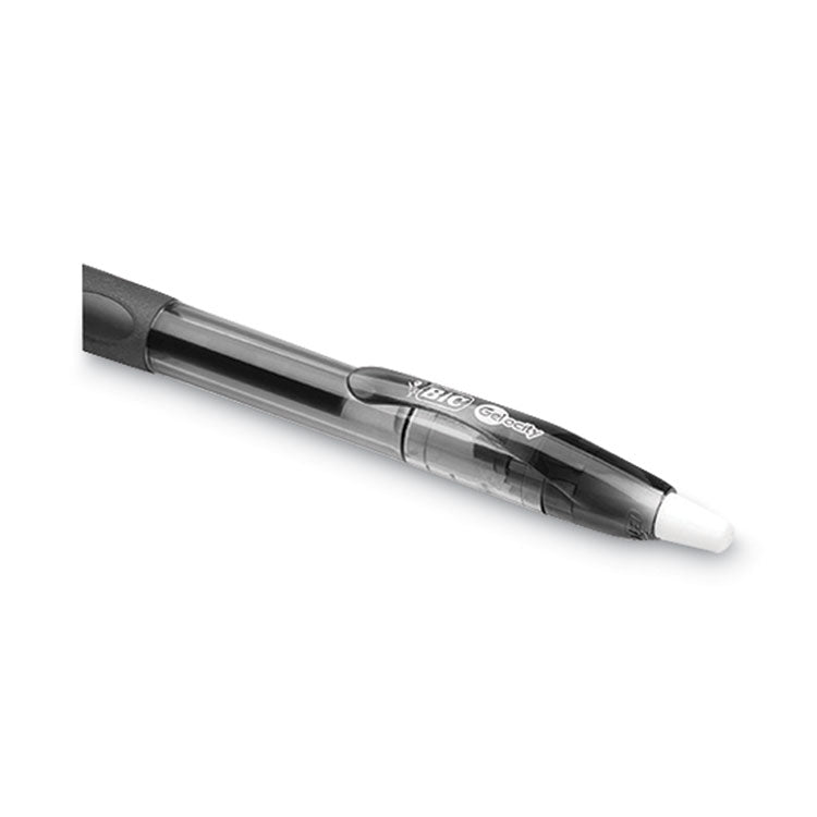 Gel-ocity Gel Pen Value Pack, Retractable, Medium 0.7 mm, Black Ink, Clear/Black Barrel, 24/Pack