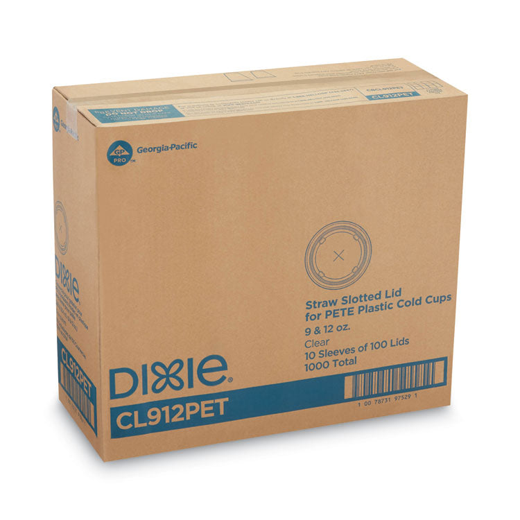 Cold Drink Cup Lids, Fits 9 oz to 12 oz Cold Cups, Plastic, Clear, 100/Sleeve, 10 Sleeves/Carton