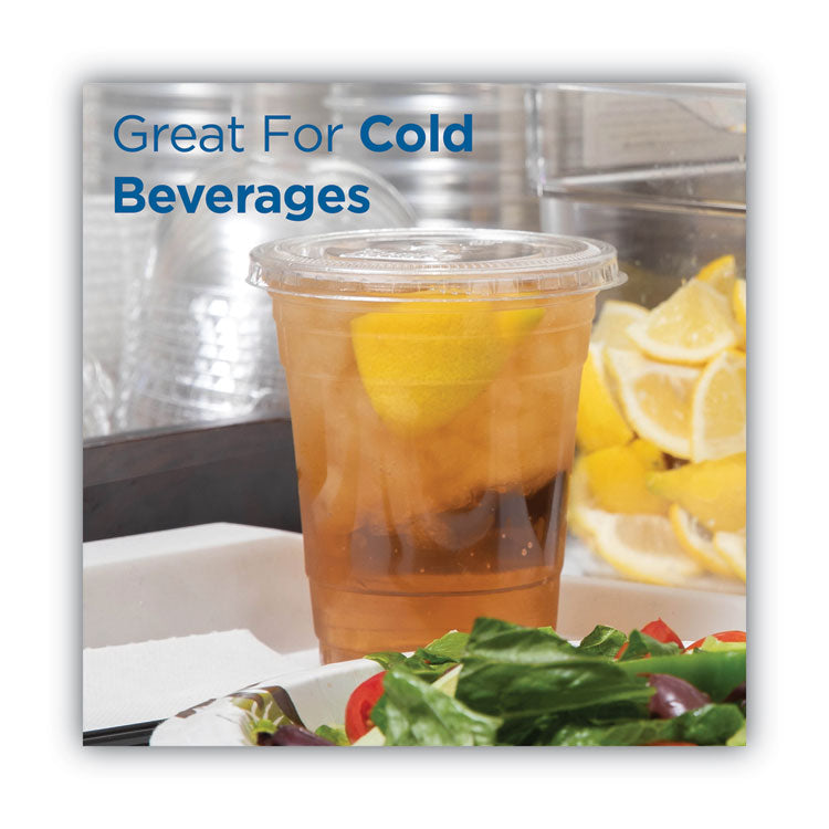 Cold Drink Cup Lids, Fits 9 oz to 12 oz Cold Cups, Plastic, Clear, 100/Sleeve, 10 Sleeves/Carton
