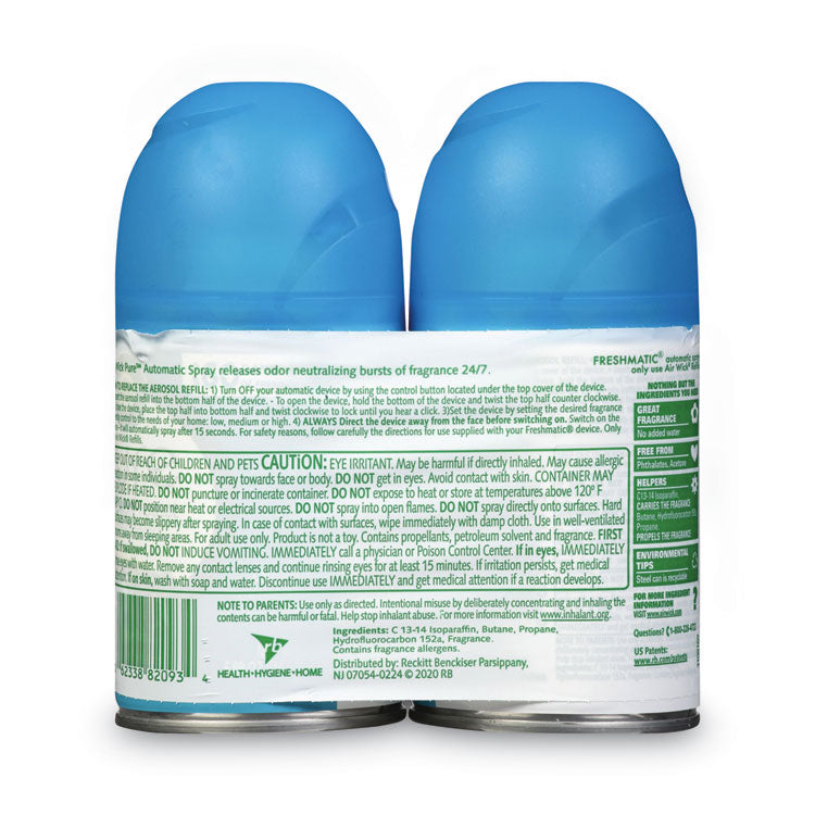 Freshmatic Ultra Spray Refill, Fresh Waters, 5.89 oz Aerosol Spray, 2/Pack, 3 Packs/Carton
