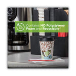 PerfecTouch Paper Hot Cups and Lids Combo, 12 oz, Coffee Haze Design, 50/Pack, 6 Packs/Carton