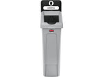 Rubbermaid Slim Jim Single-Stream Recycling Station, 23 Gallon, Gray/Black (2185053)