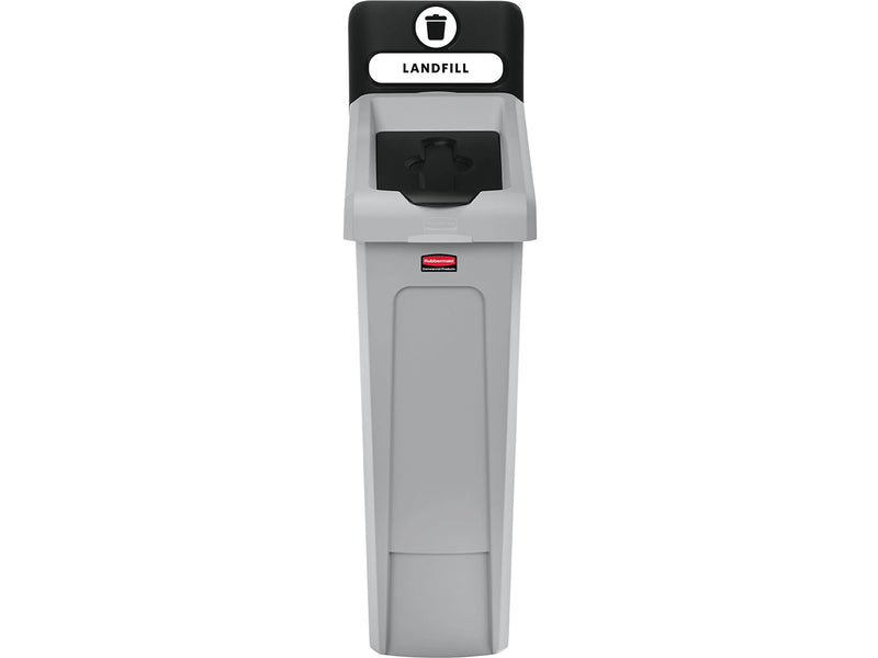 Rubbermaid Slim Jim Single-Stream Recycling Station, 23 Gallon, Gray/Black (2185053)