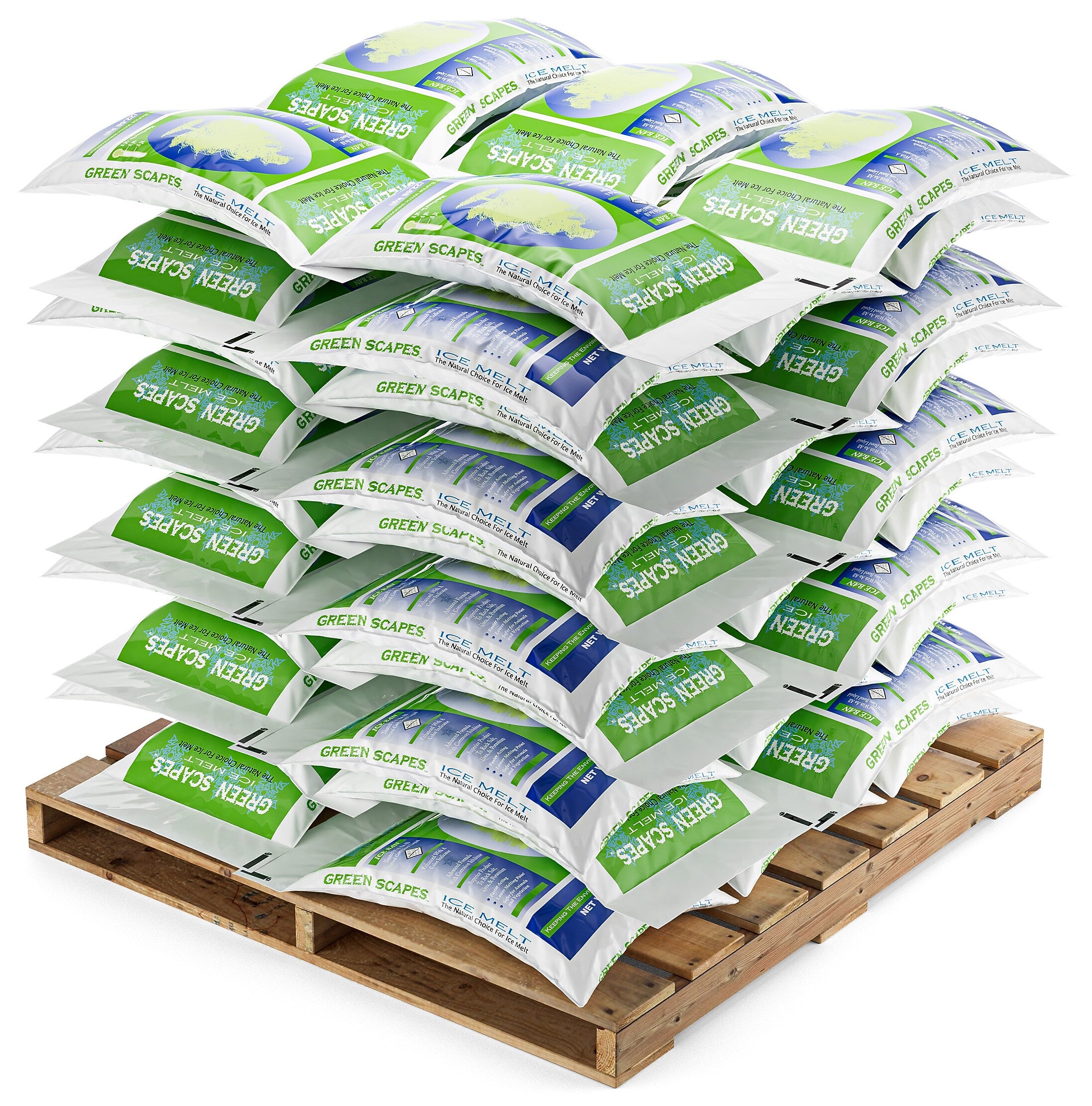 Scotwood Industries Green Scapes Pet Friendly Ice Melt Pellets, 50 lb. Bag, 50 Bags/Pallet, 2 Pallets (50BGREEN2P)