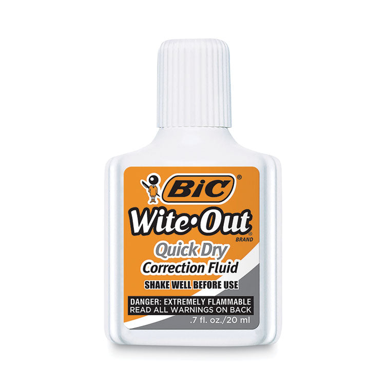 Wite-Out Quick Dry Correction Fluid, 20 Ml Bottle, White, 3/pack