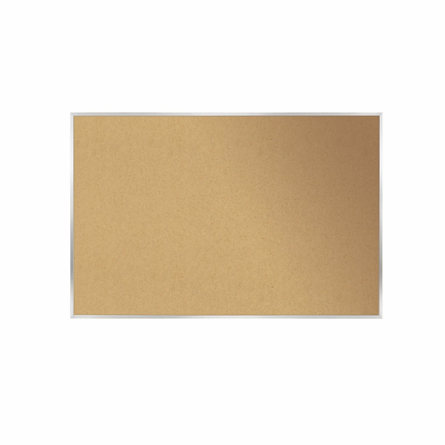 Ghent Natural Cork Bulletin Board, Satin Aluminum Frame, 4'H x 7'W (AK47)