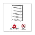 Nsf Certified 6-Shelf Wire Shelving Kit, 48w X 18d X 72h, Black Anthracite