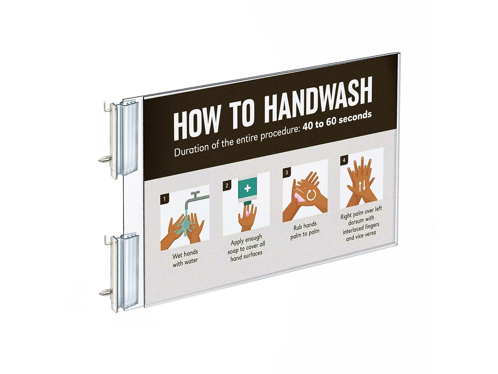 Azar Sign Holder, 11.75" x 8.5", Horizontal, Wall Mounted, Clear, Acrylic, 10/Pack (103315)