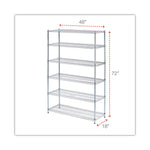 Nsf Certified 6-Shelf Wire Shelving Kit, 48w X 18d X 72h, Silver