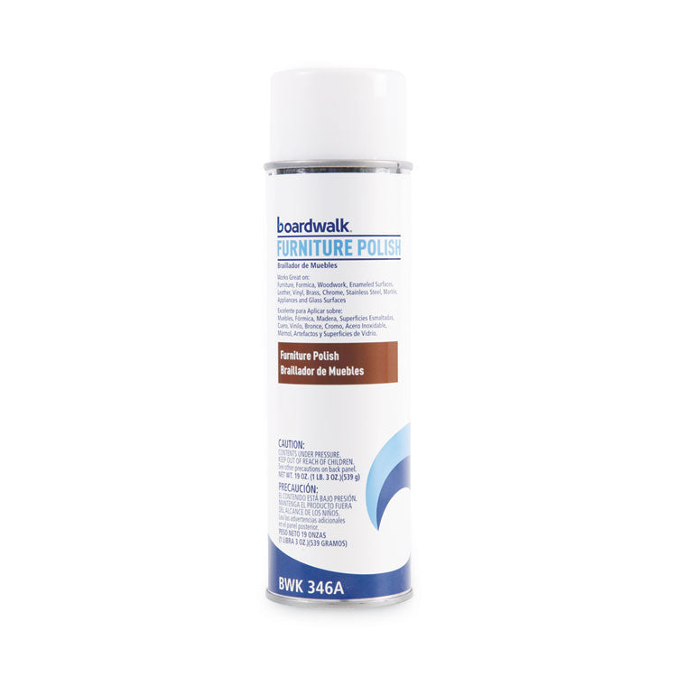 Furniture Polish, Lemon Scent, 19 oz Aerosol Spray, 12/Carton