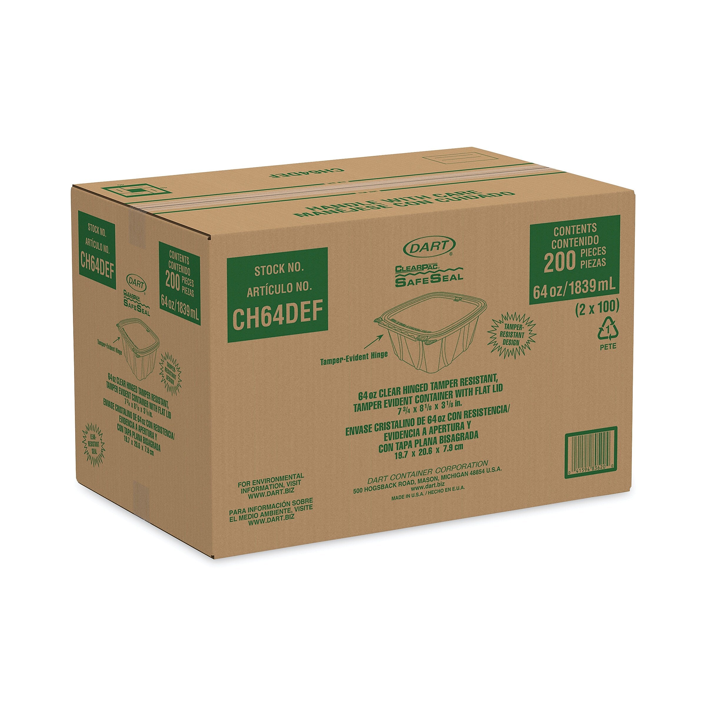 CONTAINER,H/L,FL,64OZ,CLR