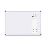 Euro-Style Magnetic Dry-Erase Aluminum Frame Boards, 36" x 24", White Surface, Satin Aluminum Frame