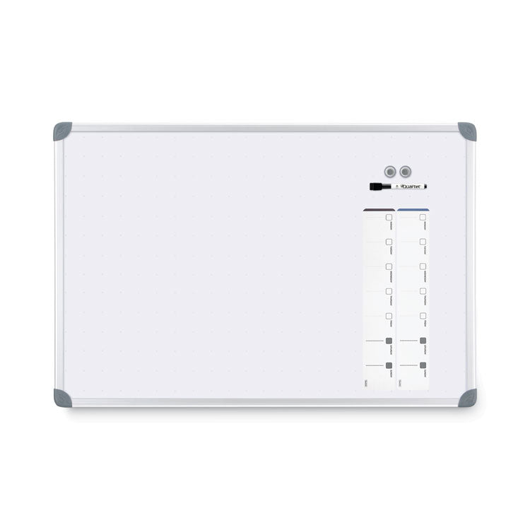 Euro-Style Magnetic Dry-Erase Aluminum Frame Boards, 36" x 24", White Surface, Satin Aluminum Frame